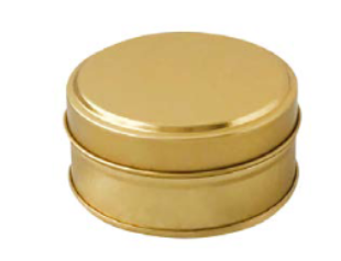Envase metálico de hojalata 8.8 x 4 cm dorado
