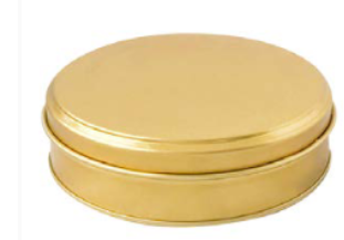 Envase metálico de hojalata 14.1 x 4 cm dorado