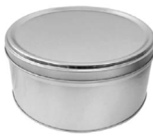 Envase metálico de hojalata 21.9 x 9.4 cm plata