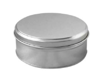 Envase metálico de hojalata 14.1 x 5.5 cm plata