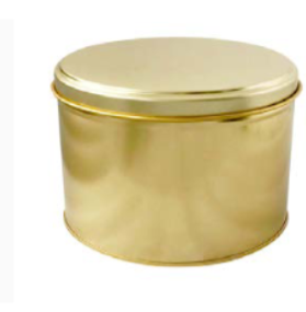 Envase metálico de hojalata 14.1 x 11.4 cm dorado