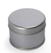 Envase metálico de hojalata 4.8 x 2.8 cm plata